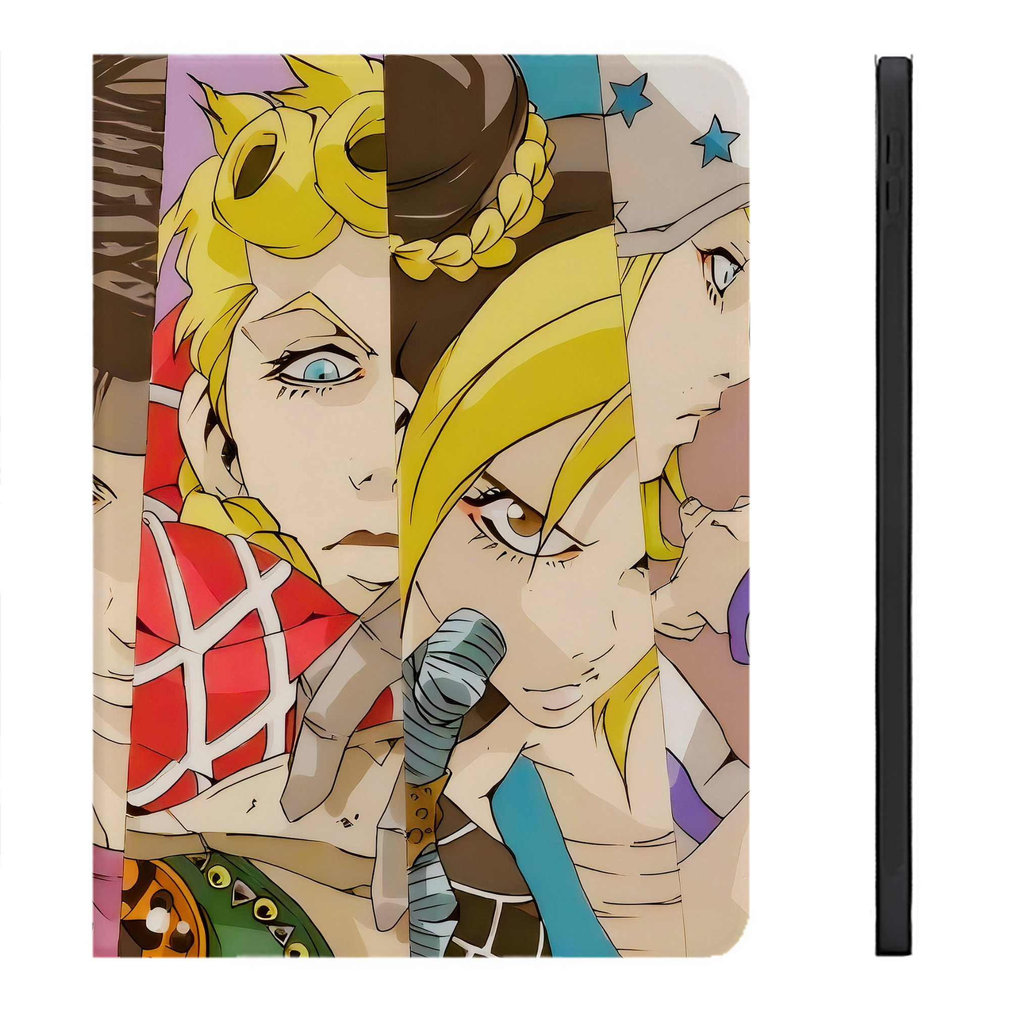 （画像用） ジョジョの奇妙な冒険 JoJo's Bizarre Adventure IPadケース ペンホルダー付き ブックスタイルデザイン